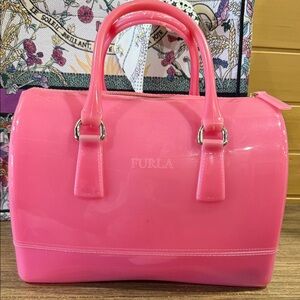 Furla Pink Glossy Satchel